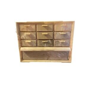 Vintage Akro-Mils Cabinets USA Marble Swirl Plastic 10 Drawer Organizer Storage